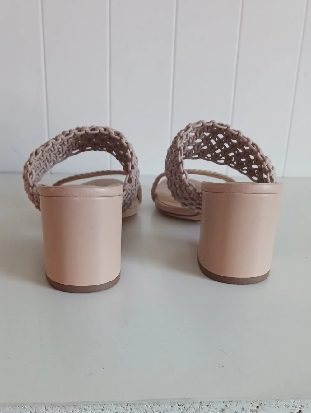 ALEXANDRE BIRMAN NEW TAN LANNY MACRAME MULES